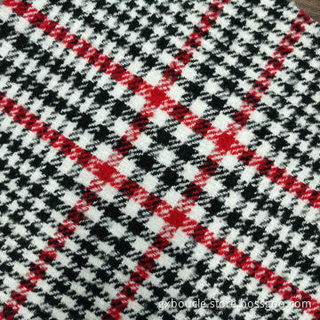Boucle fashionable tartan with loops yarn fabric